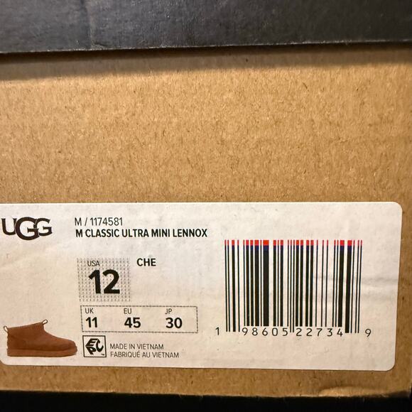 UGG MEN\'S 12 CLASSIC ULTRA MINI LENNOX CHESTNUT 1174581 NIB main image 4